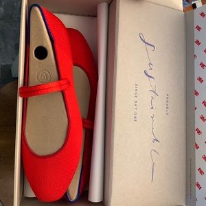 3 Rothy’s brand shoes. Style/Colors: Flame size 8. Coral Dot, Blackout size 8.5